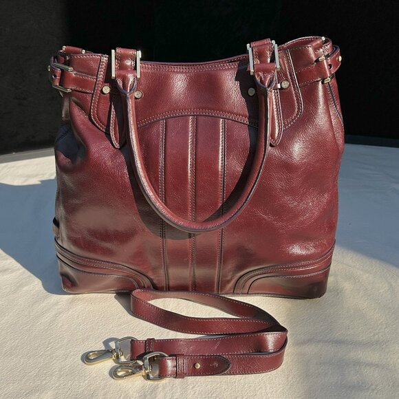 Cole Haan Burgundy Leather Satchel - Picture 3 of 7